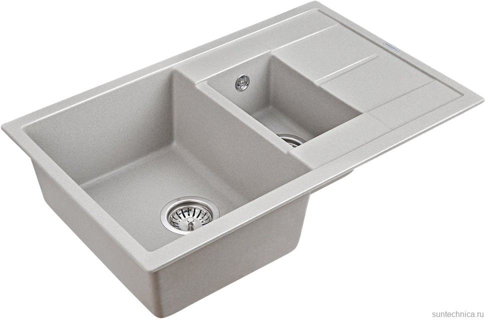 Комплект Мойка Paulmark Flugen 60/1,5 PM237850-GR серый + Измельчитель Intenso