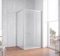 Душевой уголок Vegas Glass ZP+ZPV 100*100 07 10 профиль матовый хром, стекло сатин