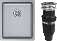 Комплект Мойка Paulmark Vista PM904438-BS брашированная нержавеющая сталь + Измельчитель Bone Crusher BC 610-AS