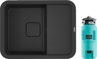 Комплект Мойка Omoikiri Tasogare 65 черная + Измельчитель Nagare slim 1250-AZ azur blue
