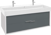 Мебель для ванной комнаты Jacob Delafon Vivienne 120 белая блестящая, серый матовый, раковина белая