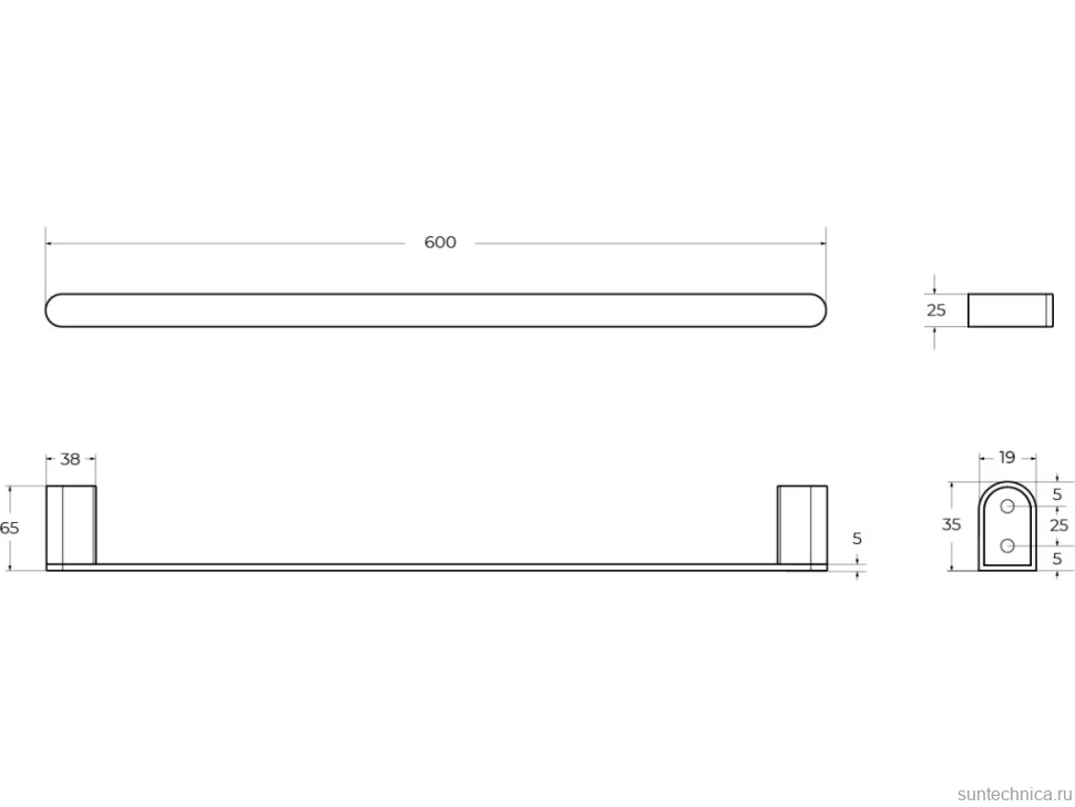 Полотенцедержатель Cezares Stylus TH-60-NOP черный матовый