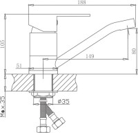 Смеситель для кухни Haiba HB802 HB45802 сталь