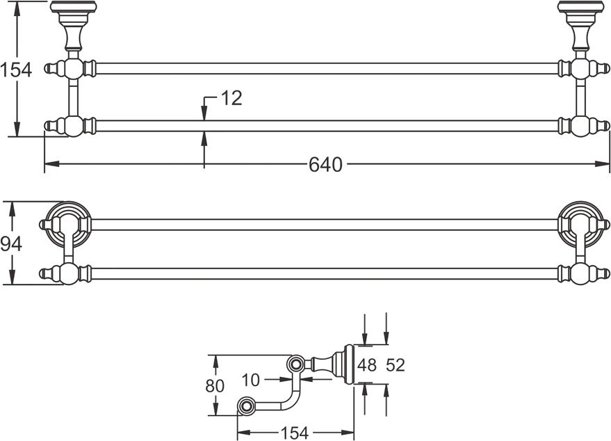 Полотенцедержатель Rose RG1127Q бронза