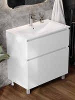 Тумба с раковиной Teymi Laina 80 напольная, матовая белая