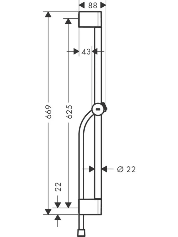 Душевая штанга Hansgrohe Unica 24400000 65 см