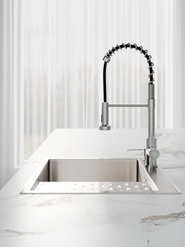 Мойка кухонная РМС MRK-6350L c дозатором, нержавеющая сталь