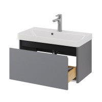 Тумба с раковиной Dreja Luxury 70 подвесная, серый базальт