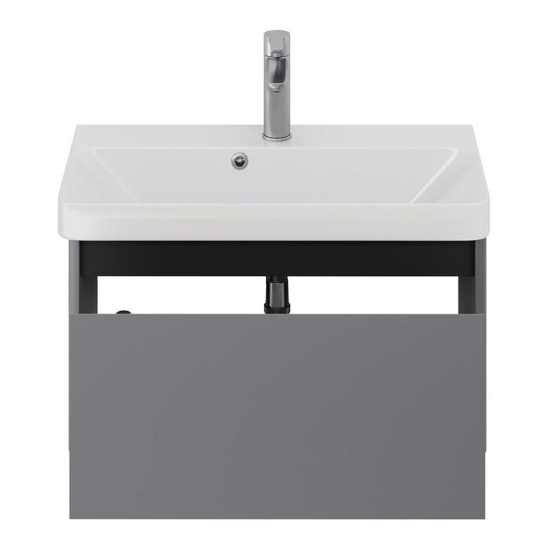 Тумба с раковиной Dreja Luxury 70 подвесная, серый базальт