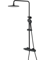 Душевая стойка Lemark Bronx LM3770BL c термостатом, черная
