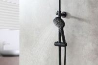 Душевая стойка Lemark Bronx LM3770BL c термостатом, черная