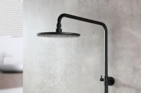 Душевая стойка Lemark Bronx LM3770BL c термостатом, черная