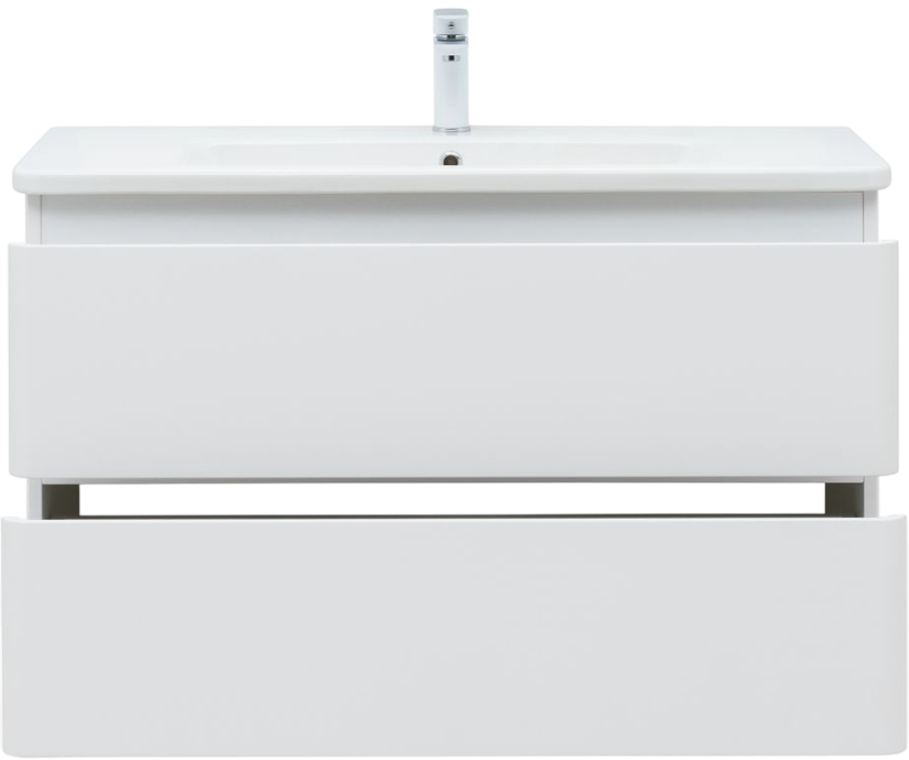 Тумба под раковину без столешницы Aquanet Эмбер 105 белая матовая