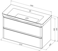 Тумба под раковину без столешницы Aquanet Эмбер 105 белая матовая