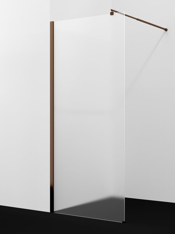 Душевая перегородка Wasserkraft Rur 30W 90 см, профиль розовое золото, стекло матовое