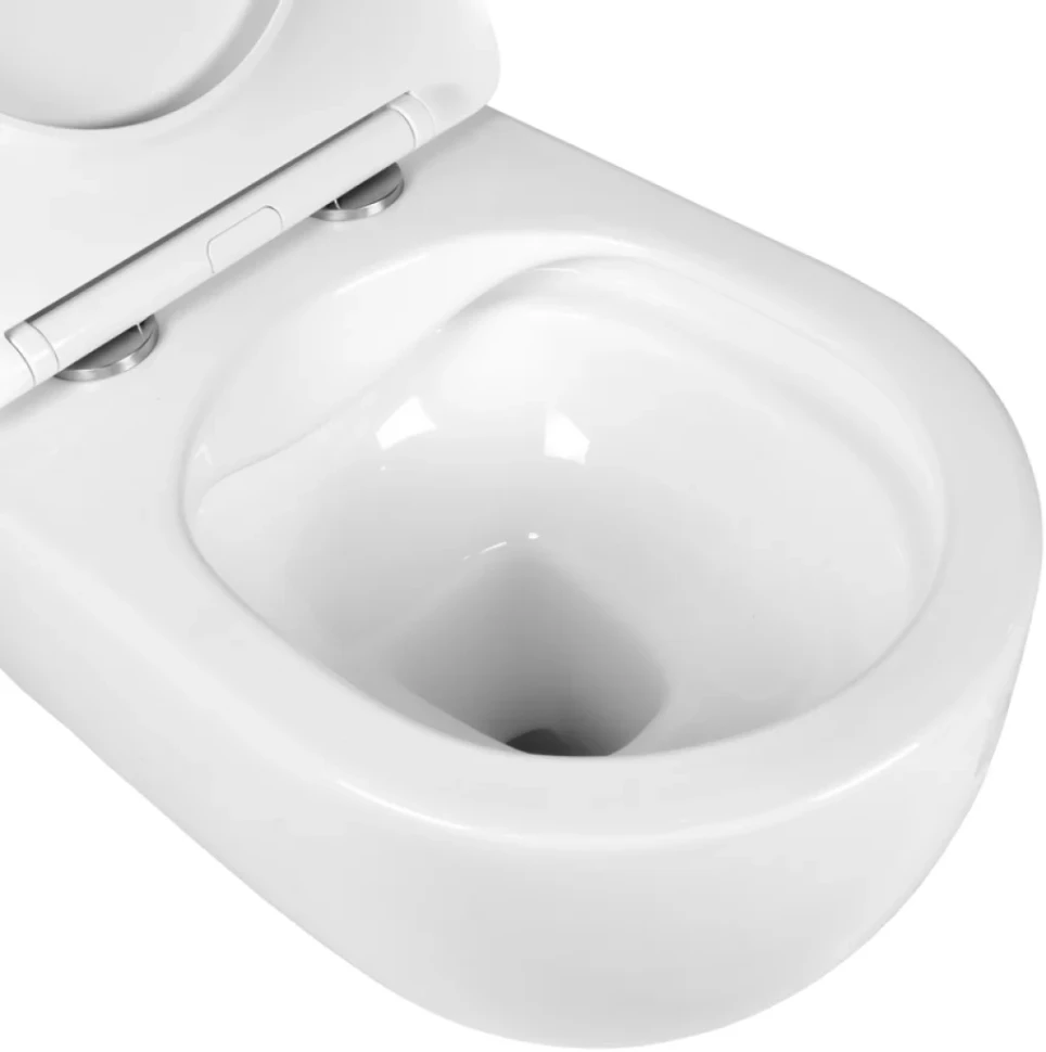 Комплект Унитаз подвесной BOND Oval F10-10 безободковый, с микролифтом + Инсталляция Geberit Duofix Delta 458.149.21.1 с кнопкой смыва, хром + Звукоизоляция