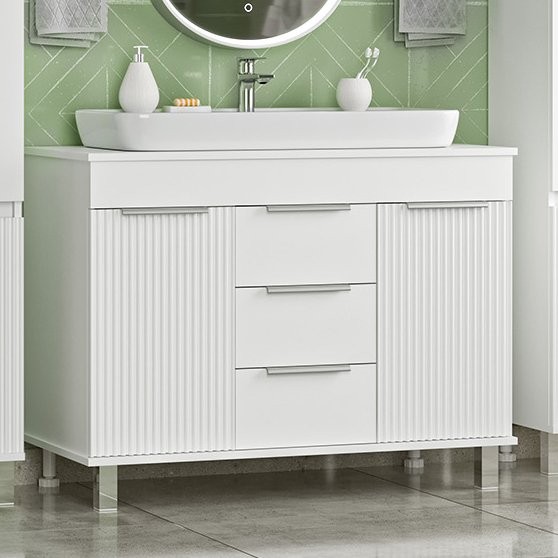 Тумба с раковиной Brevita Enfida 100 напольная, белая