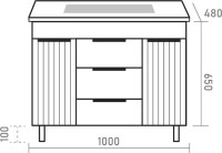 Тумба с раковиной Brevita Enfida 100 напольная, белая
