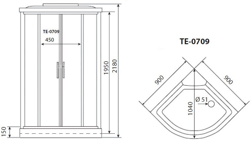 Душевая кабина Timo Eco TE-0709