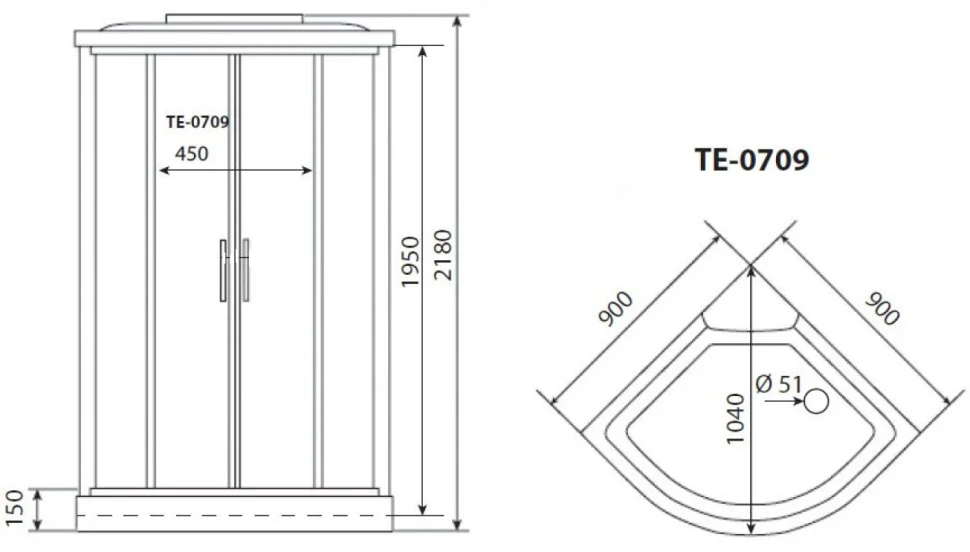 Душевая кабина Timo Eco TE-0709