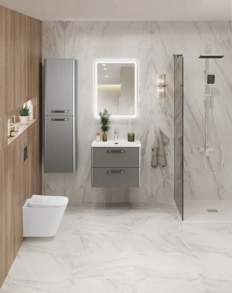 Мебель для ванной комнаты BelBagno Due 50 ручки матовый атласный никель, сатин
