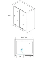 Душевой уголок RGW Passage PA-016+80 см (160-163)x80x195 профиль хром, стекло прозрачное