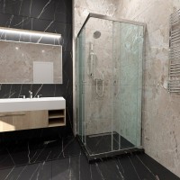 Душевой уголок Triton 100x100 см, без поддона, профиль хром, стекло прозрачное