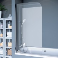 Шторка на ванну Koller Pool Waterfall Line 75х140, профиль хром, стекло прозрачное, L