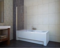 Шторка на ванну Koller Pool Waterfall Line 75х140, профиль хром, стекло прозрачное, L