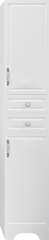 Шкаф пенал для ванной 1MarKa Прованс 35Н белый глянец