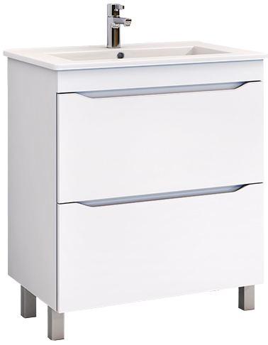 Тумба с раковиной Vigo Grani 60 напольная, 2 ящика, белая