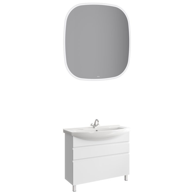 Тумба под раковину без столешницы Aqwella Rodos 105 напольная, белая