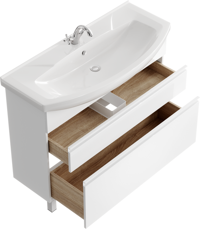 Тумба под раковину без столешницы Aqwella Rodos 105 напольная, белая