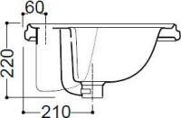 Раковина Kerasan Retro 103001D 62 см, встраиваемая, 3 отв.