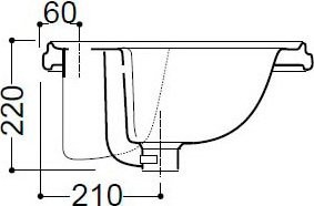 Раковина Kerasan Retro 103001D 62 см, встраиваемая, 3 отв.