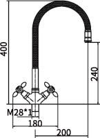 Смеситель для кухни Fashun A43127-11 хром, синий Смеситель для кухни Fashun A43127-11 хром, синий