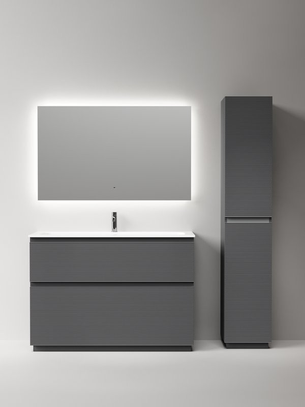 Мебель для ванной комнаты Sancos Folk Floor 120 напольная, grey soft, раковина CN7017