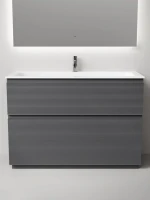 Мебель для ванной комнаты Sancos Folk Floor 120 напольная, grey soft, раковина CN7017