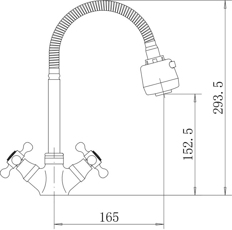Смеситель для кухни Fashun A4319-A с гибким изливом, хром