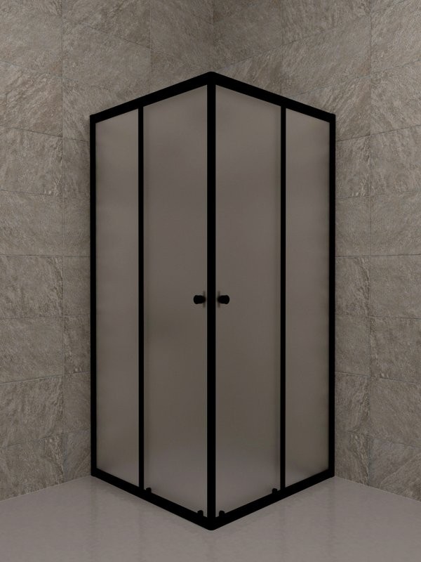 Душевой уголок Triton Вента БВ 80х80 см, профиль матовый черный, стекло матовое