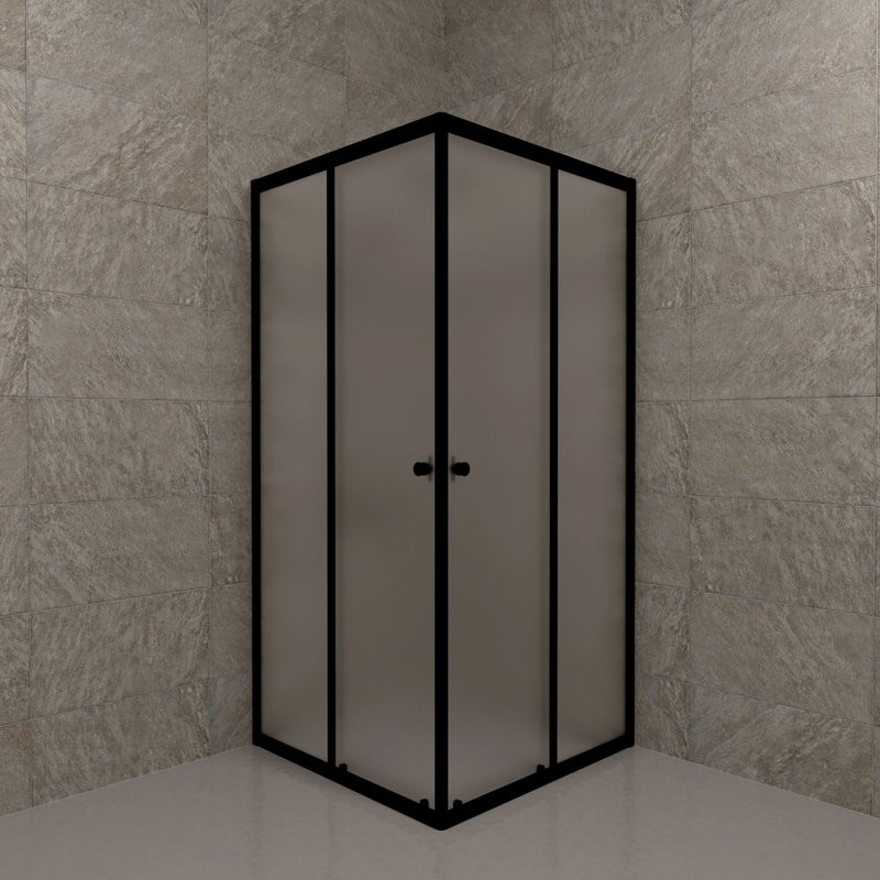 Душевой уголок Triton Вента БВ 80х80 см, профиль матовый черный, стекло матовое