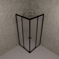 Душевой уголок Triton Вента БВ 80х80 см, профиль матовый черный, стекло матовое