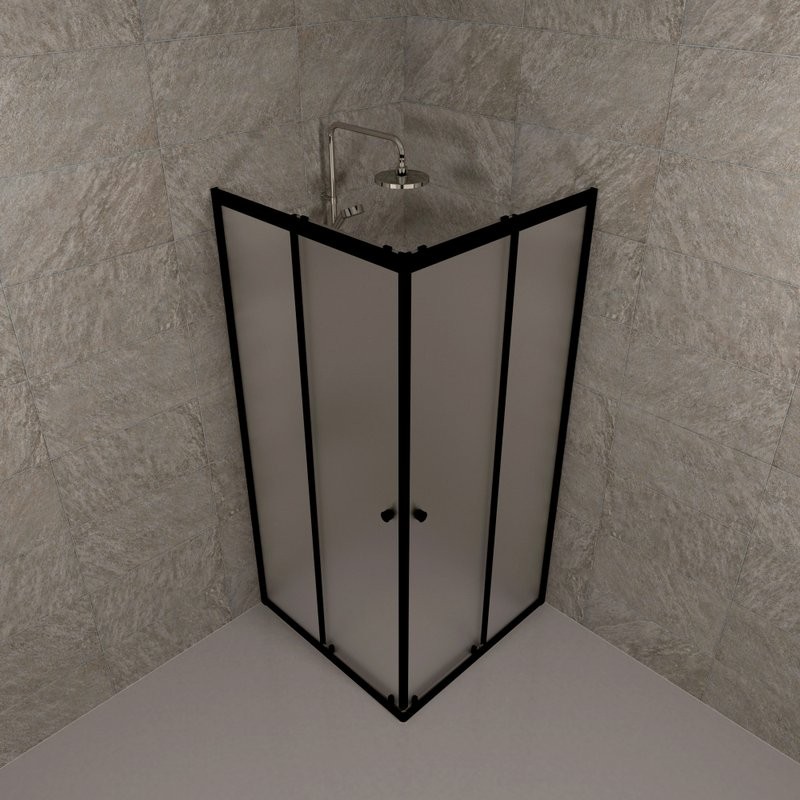 Душевой уголок Triton Вента БВ 80х80 см, профиль матовый черный, стекло матовое