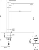 Смеситель для раковины Gattoni H2OMIX 7000 7007070NO черный матовый, с донным клапаном