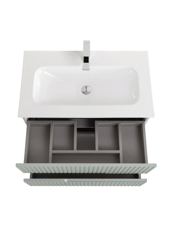 Мебель для ванной комнаты Cezares Duet-n 80 подвесная, 2 ящика, жемчужная зеленая