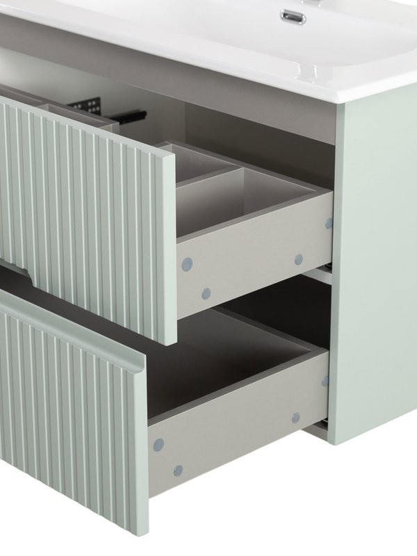 Мебель для ванной комнаты Cezares Duet-n 80 подвесная, 2 ящика, жемчужная зеленая