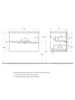 Мебель для ванной комнаты Cezares Duet-n 80 подвесная, 2 ящика, жемчужная зеленая