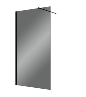 Душевая перегородка Parly T80G 80 см, профиль матовый черный, стекло тонированное