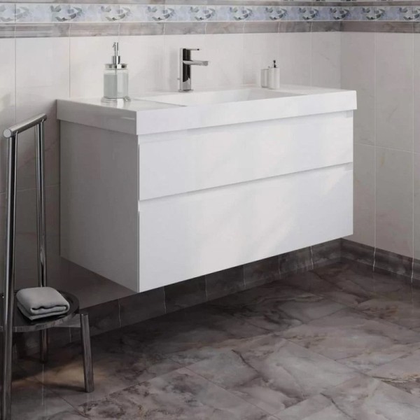 Тумба под раковину KERAMA MARAZZI Cubo 100 подвесная, белая матовая
