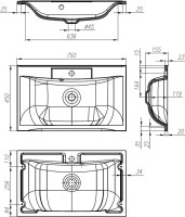 Мебельная раковина BelBagno Marino 75